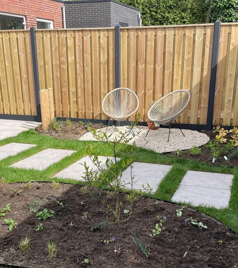 Verticale schutting met border